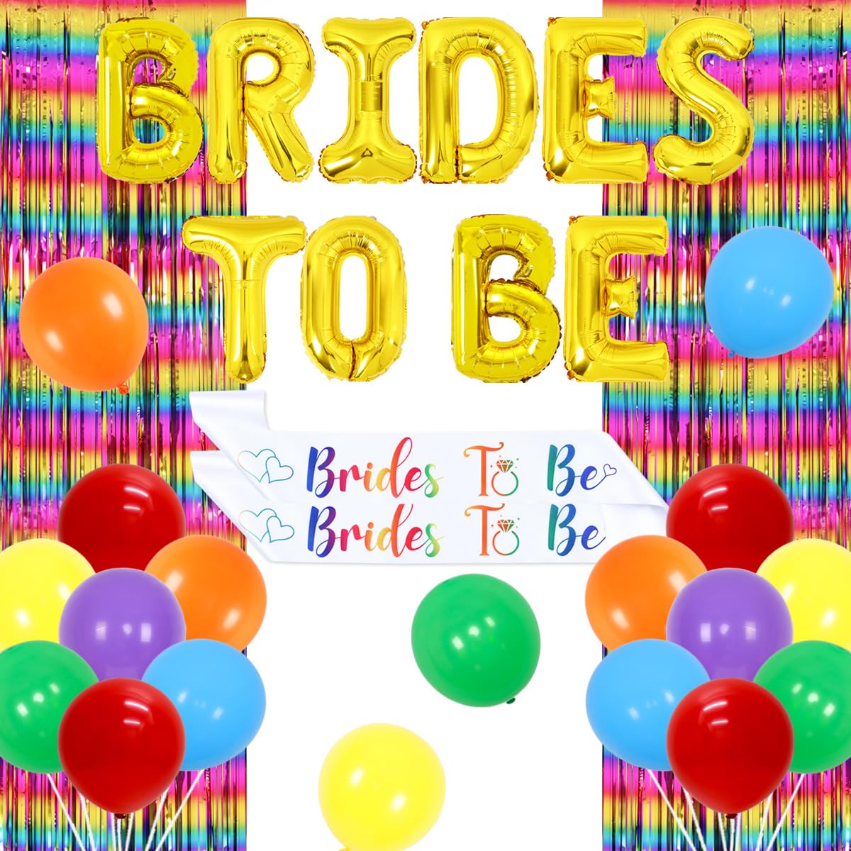 Lesbian Bachelorette Party Decorations, Brides To Be Balloons, LGBTQ Bachelorette Party Decorations, Lesbian Wedding Engagement Decorations Mrs & Mrs Bridal Shower