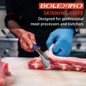 BOLEXINO 6 Inch Skining Knife, Professional Butcher Knife Made of German Stainless Steel, Sharp Kitchen Knife W/Non-slip Softgrip for Home Kitchen Slaughterhouse And Restaurant (Blue