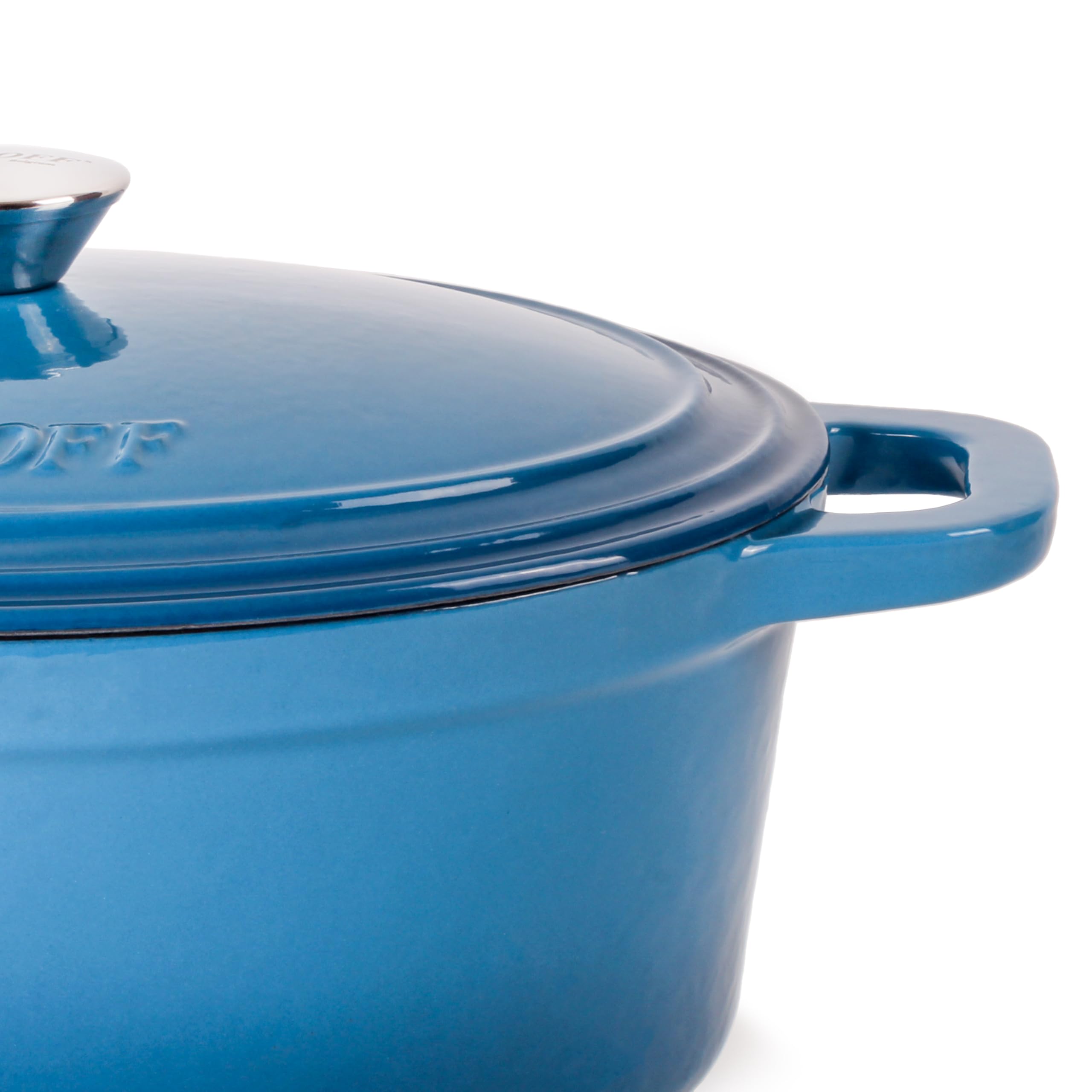 BergHOFF 6Pc Neo Enameled Cast Iron Dutch Oven Set, Matching Lid,Fast, Evenly Heat, Oven Safe, Blue