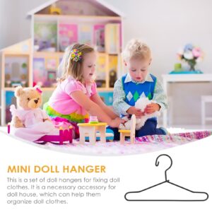 EXCEART 20 Pcs Doll Hanger Dolls Accessory Hanger Furniture Dollhouse Supplies Mini Clothes Stand Doll Dress Hangers Small Dolls Hanger Doll Clothes Support Metal Storage Bag Baby Wooden