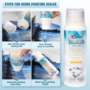 Diamond Painting Sealer 3-Pack 360ML 5D Diamond Painting Glue Sealer Diamond Art Glue Sealer Permanent Hold & Shine Effect Diamond Painting Accessories Kits for Diamond Painting and Puzzle Glue (12OZ)