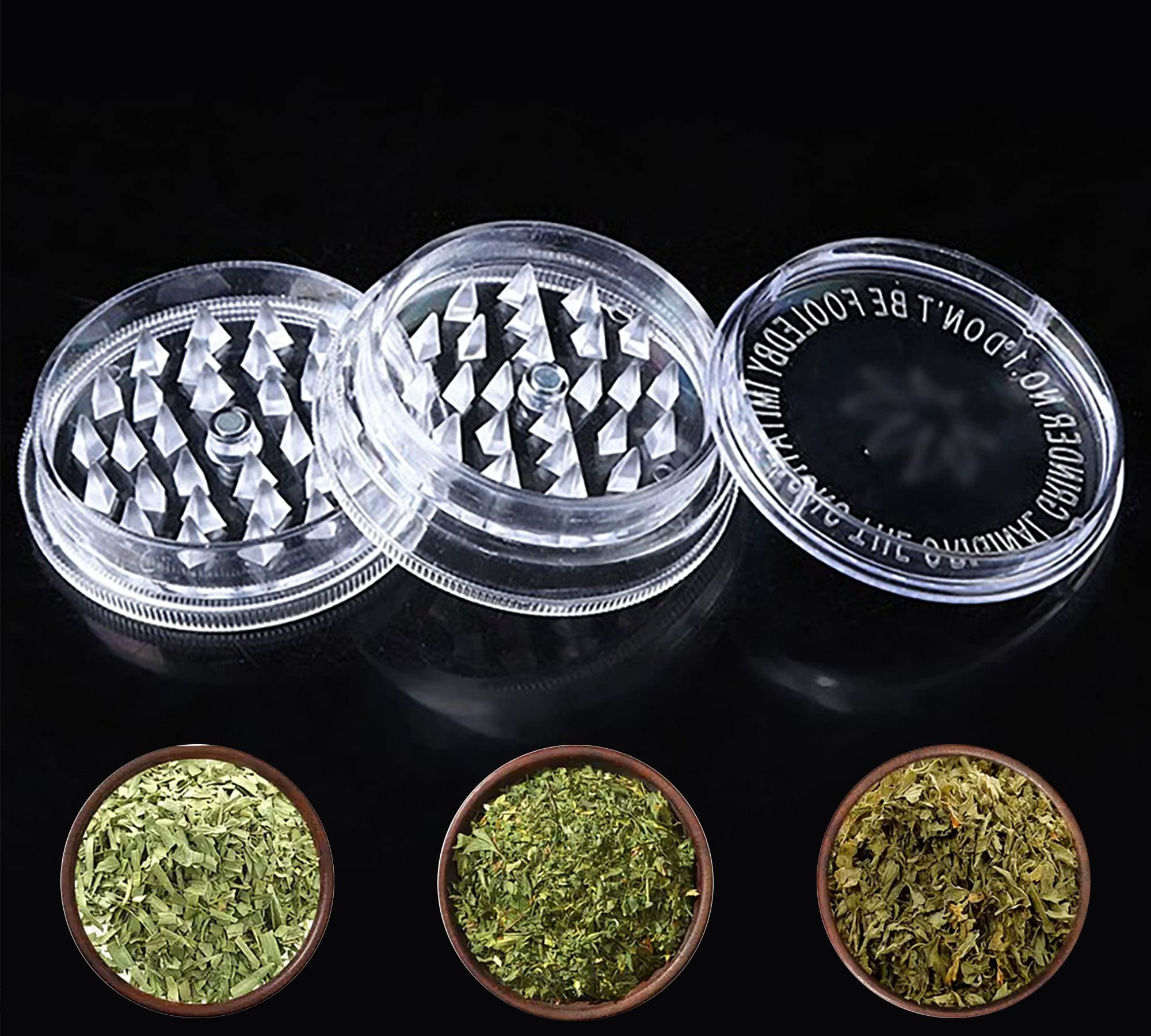 3 Pack Herb Grinder For Manual, 2.3in Small Spice Grinder With Storage, Portable And Disposable Plastic Grinder, Green