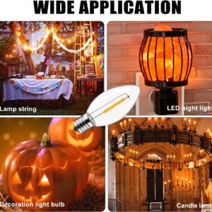 FUTIME 25Pack LED Night Light Bulbs, C7 Shatterproof Replacement Led Bulb for String Light, E12 Base Salt Lamp Bulbs, 0.6W Equivalent to 7W, Warm White 2200K, 50LM