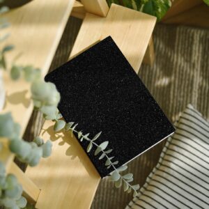 CRE8TIVE Black Glitter Wallpaper Border Peel and Stick Wall Border Sparkle Black Contact Paper Self Adhesive Removable Glitter Fabric Wallpaper Wall Borders for Girls Bedroom Dresser DIY Crafts 8"x80"