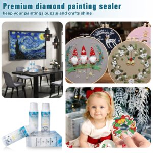 Diamond Painting Sealer 3-Pack 360ML 5D Diamond Painting Glue Sealer Diamond Art Glue Sealer Permanent Hold & Shine Effect Diamond Painting Accessories Kits for Diamond Painting and Puzzle Glue (12OZ)