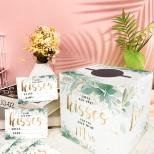 Azbuk Guess How Many Kisses Game with Box, Bridal Shower Game, Guessing Game for Bridal Shower, Special Wedding Shower Ideas, Guess How Many Kisses for the Soon to Be Mrs (50 Guessing Cards)