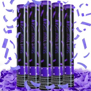 confetti cannons confetti poppers,15 inch purple party poppers confetti shooters, workkeep violet confetti pop for birthday wedding celebration graduate decorations air powered confetti gun