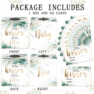 Azbuk Guess How Many Kisses Game with Box, Bridal Shower Game, Guessing Game for Bridal Shower, Special Wedding Shower Ideas, Guess How Many Kisses for the Soon to Be Mrs (50 Guessing Cards)