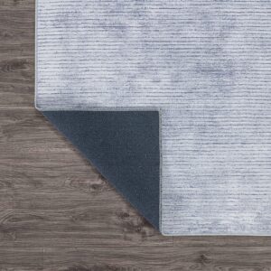 Rugshop Contemporary Distressed Stripe Stain Resistant Flat Weave Eco Friendly Premium Recycled Machine Washable Area Rug 7'7"x9'6" Gray