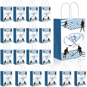 18 pcs hockey paper gift bags hockey candy goody bags sport hockey theme treat bags with handle hockey party favors for hockey birthday party supplies decorations field hockey gifts snack goodie