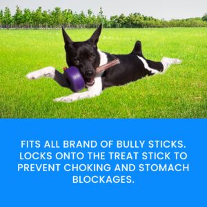 Bully Grip Bully Stick Holder for Dogs, Bully Lok Dog Safety Device, Prevents Choking Small, Medium, Large Dogs, Yak Cheese, Collagen, Dental Chew, Rawhide, Bone, Antler, Treats, Toy Safety Device