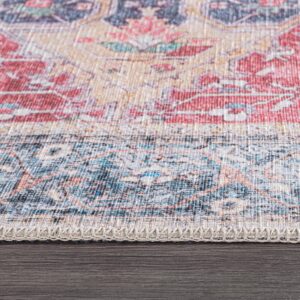 Rugshop Traditional Distressed Vintage Stain Resistant Flat Weave Eco Friendly Premium Recycled Machine Washable Area Rug 2'1"x3' Multi