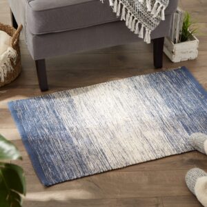 DII Woven Cotton Throw Rug, Area Rugs for Kitchen, Bedroom, Bathroom or Entry Way, Small Rug, 2x3, Ombre French Blue