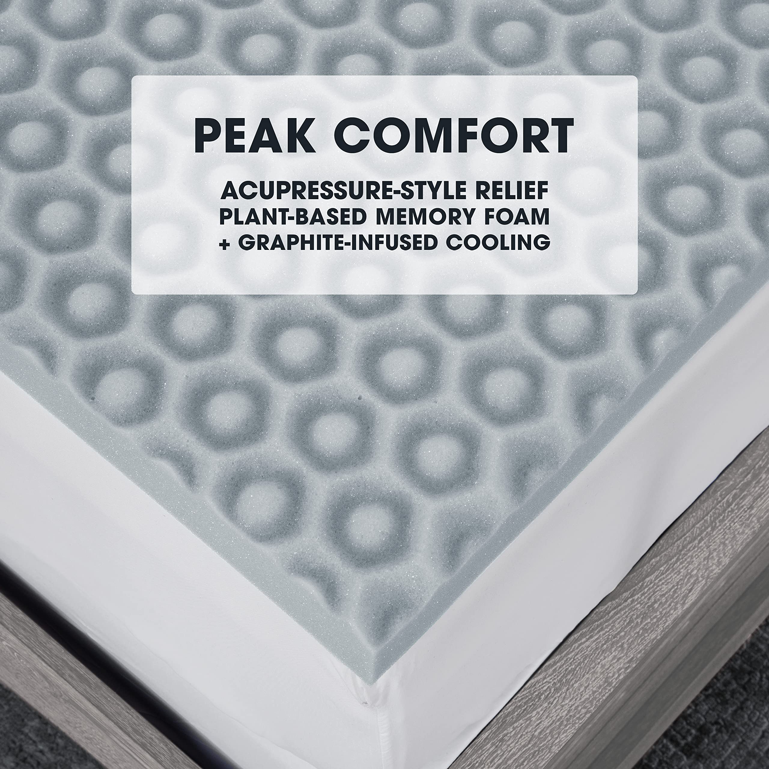 Dream Serenity Peak Comfort 3 inch Memory Foam Mattress Topper Queen