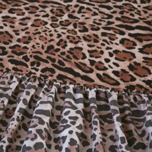 SDY 4PCS Leopard Bedding Sheets Queen Size Leopard Print Sheet Set Included 1 Fitted Sheet with 14'' Deep Pocket + 1 Top Flat Sheet + 2 Pillowcases for Kids Boys Girls (Leopard,Queen)