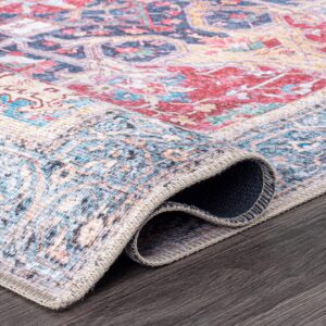 Rugshop Traditional Distressed Vintage Stain Resistant Flat Weave Eco Friendly Premium Recycled Machine Washable Area Rug 2'1"x3' Multi