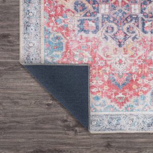 Rugshop Traditional Distressed Vintage Stain Resistant Flat Weave Eco Friendly Premium Recycled Machine Washable Area Rug 2'1"x3' Multi