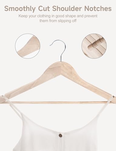 StorageWorks Coat Hanger, Lotus Wooden Clothes Hanger, Heavy-Duty Clothes Hangers, Natural Wood Hangers for Shirts, Jackets, Pants, Coats, Suits, Sweaters, 20 Pack