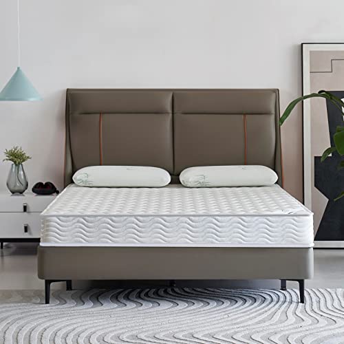 Oliver & Smith Queen Mattress - 6 Inch Hybrid Queen Size Mattress with Pocketed Coil Springs with High Density & Comfort Cold Foam - Eco-Friendly, Breathable Mattress Queen Size Medium Firmness