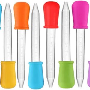 Yiasangly 5ml Liquid Droppers Clear Medicine Silicone and Plastic Pipettes Eye Dropper with Bulb Tip for Kids Candy Molds (8 Pack)