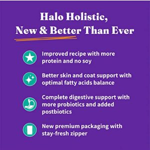 Halo Purely For Pets Halo Holistic Plant-Based Recipe with Kelp, Complete Digestive Health, Vegan Dry Dog Food Bag, Adult Formula, 3.5-lb Bag