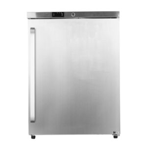 HCK 4.1 Cu.ft. Undercounter Freezer with Food-Grade Stainless Steel Body, Electronic Temperature Control, Lockable Door, 3 Movable Baskets, Built Design for Home and Commercial Use, 11 to 3.2℉.