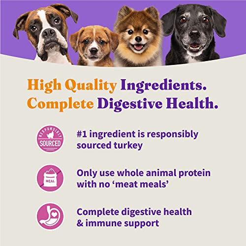 Halo Purely for Pets Holistic Dog Food, Complete Digestive Health Grain Free Cage-Free Turkey and Sweet Potato Recipe, Healthy Weight Support, Dry Dog Food Bag, Adult Formula, 3.5-lb Bag