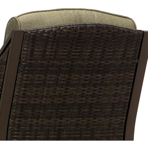 Cambridge Saratoga Hand-Woven Wicker Reclining Outdoor Chair, UV Protected Cushions, Weather and Rust Resistant Steel Frame, Outdoor Recliner, Meadow Green