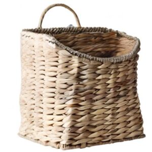 GYASVWU Woven Hanging Basket Water Hyacinth Hanging Wall Basket Wicker Handmade Baskets for Garden Farmhouse Home (Seagrass mouth)