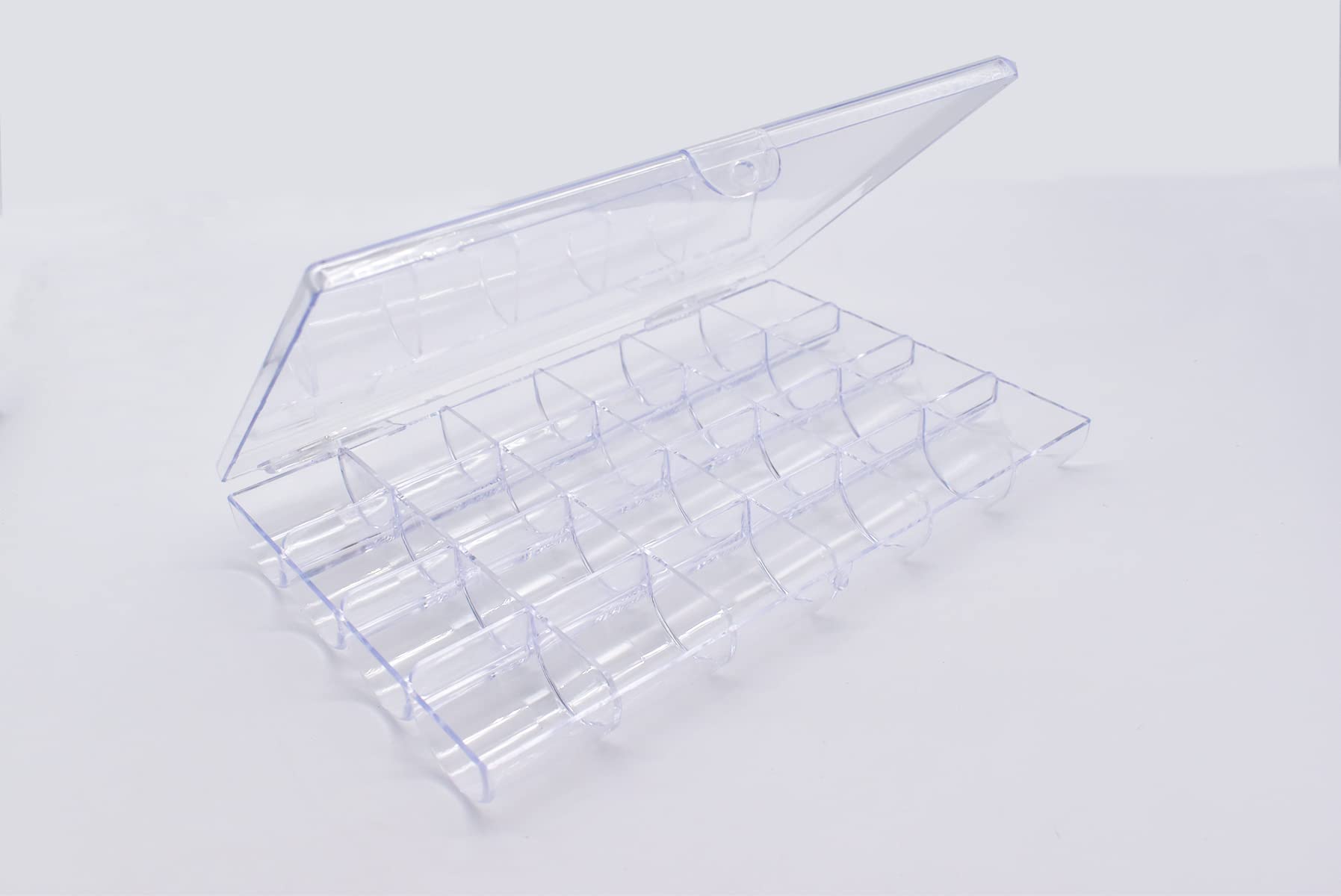 LIFOOST 24 Slots Rhinestone Box Storage Containers Empty Clear Nail Art Decoration Storage Box for Nail Glitter Jewelry Crystal Diamond Accessories