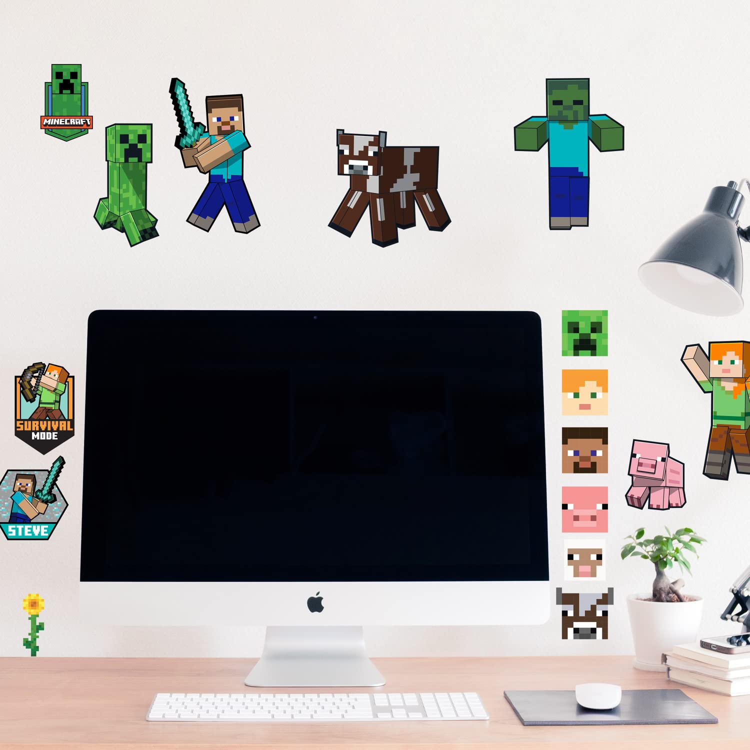 RoomMates RMK5366SCS Minecraft Characters Peel and Stick Wall Decals, Multi