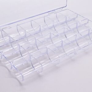 LIFOOST 24 Slots Rhinestone Box Storage Containers Empty Clear Nail Art Decoration Storage Box for Nail Glitter Jewelry Crystal Diamond Accessories