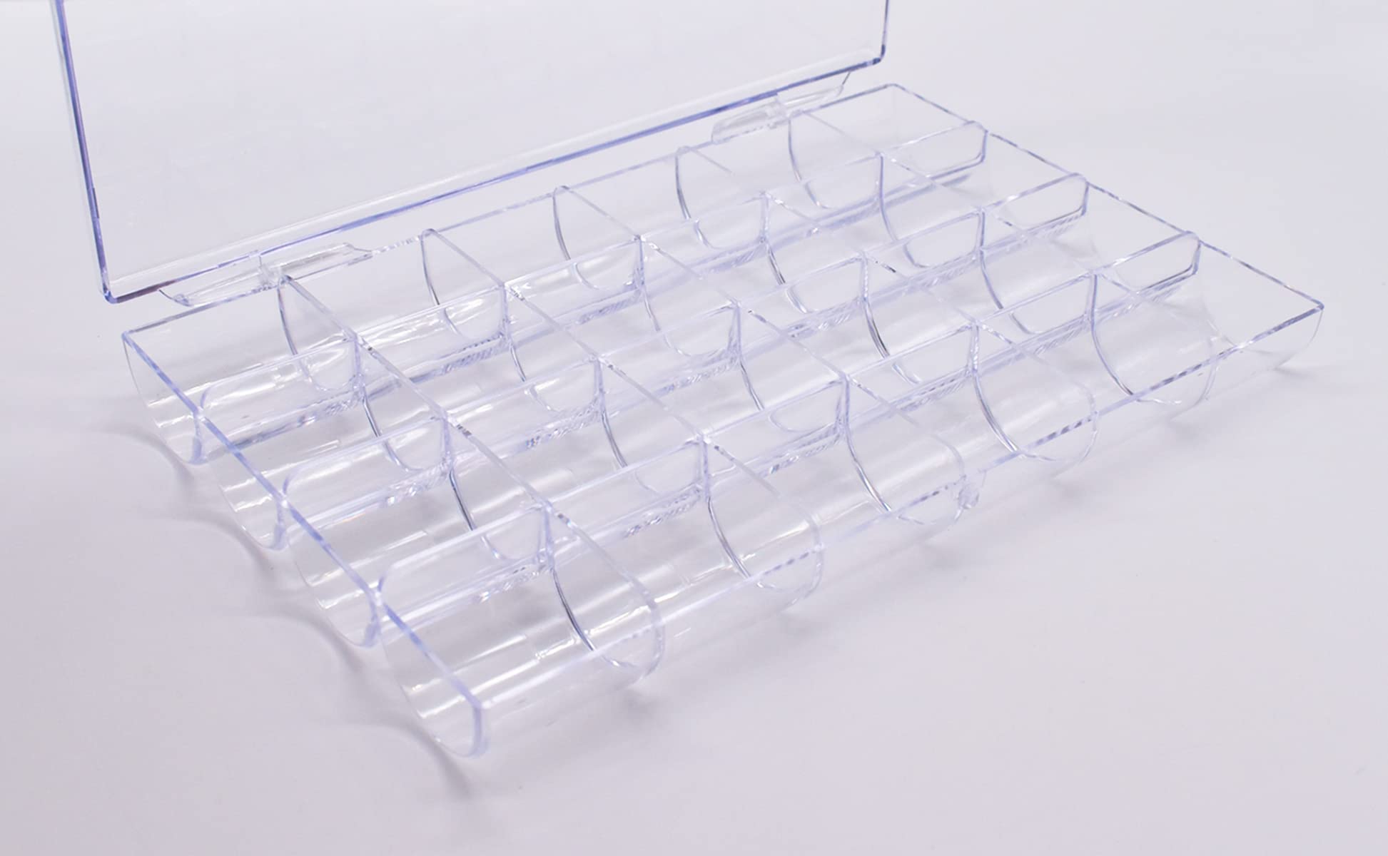 LIFOOST 24 Slots Rhinestone Box Storage Containers Empty Clear Nail Art Decoration Storage Box for Nail Glitter Jewelry Crystal Diamond Accessories