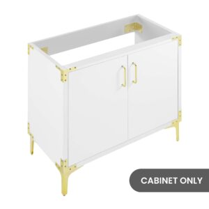 Swiss Madison Well Made Forever Voltaire 36" Single, Bathroom White with Gold Hardware Bath Vanity Cabinet