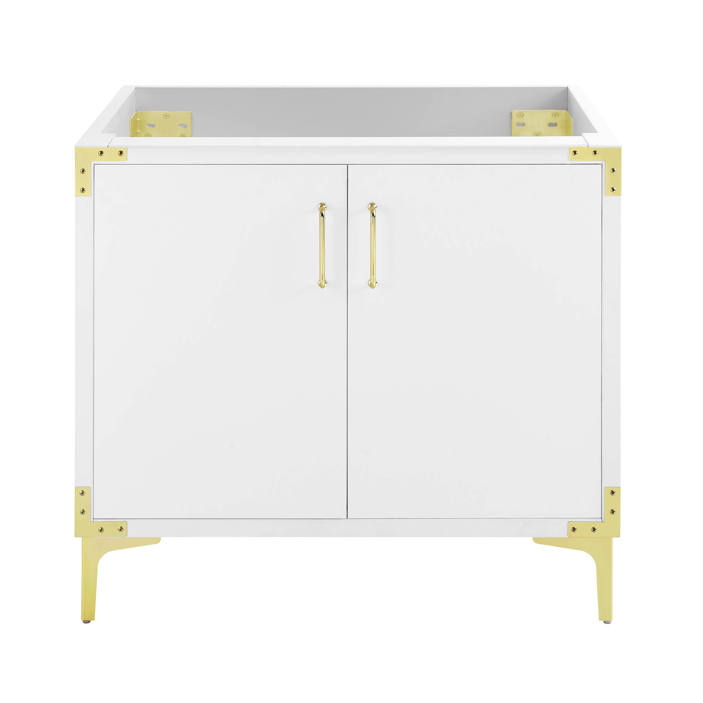 Swiss Madison Well Made Forever Voltaire 36" Single, Bathroom White with Gold Hardware Bath Vanity Cabinet