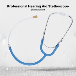 Audiphones Stethoscope, Listening Test Stethoscope, Volume Noise Detection Hearing Aid Stethoscope Easy to Use Binaural for Home (Light Blue)