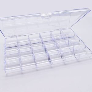 LIFOOST 24 Slots Rhinestone Box Storage Containers Empty Clear Nail Art Decoration Storage Box for Nail Glitter Jewelry Crystal Diamond Accessories