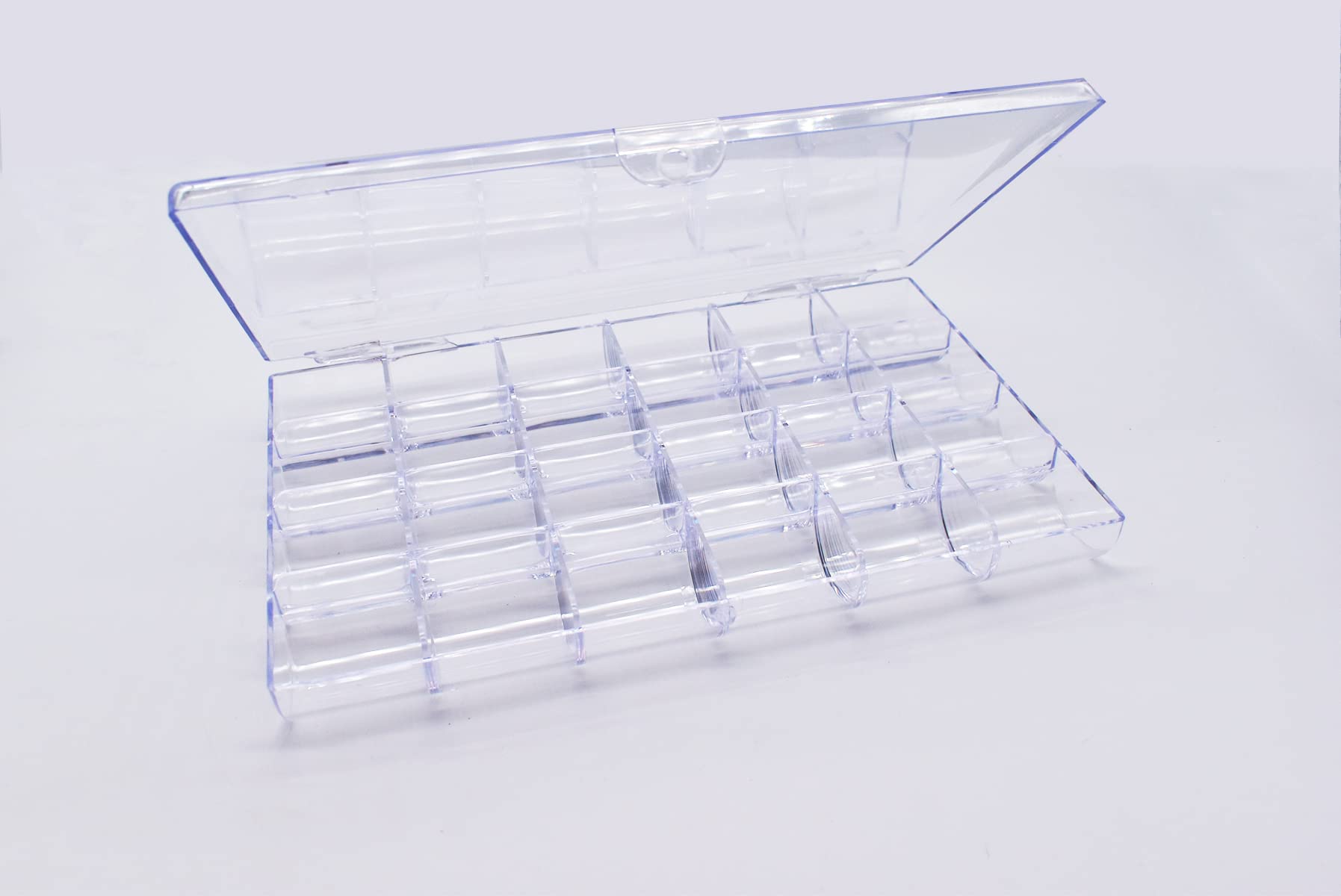 LIFOOST 24 Slots Rhinestone Box Storage Containers Empty Clear Nail Art Decoration Storage Box for Nail Glitter Jewelry Crystal Diamond Accessories