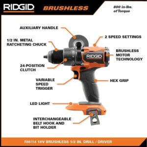 18V Brushless Cordless 1/2 in. Drill/Driver (Tool Only)