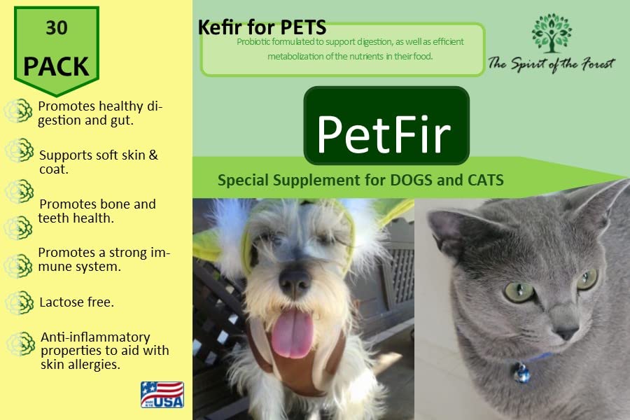 Petfir Pack Kefir for Dogs and Cats Supplement Pets probiotic dog advanced probiotic formula for dog (50 gr)