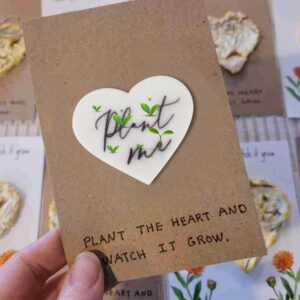 Plantable Wildflower Growing Paper, Heart Shaped Wedding Party Favors for Guests- Bridal Shower Funeral Memorial Plantable Packets NO Cards (Set of 50)