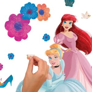 RoomMates RMK5330GM Disney Princess Flowers and Friends Giant Peel and Stick Wall Decals, red, Orange, Yellow, Green, Blue, Purple, Black, Brown, Pink