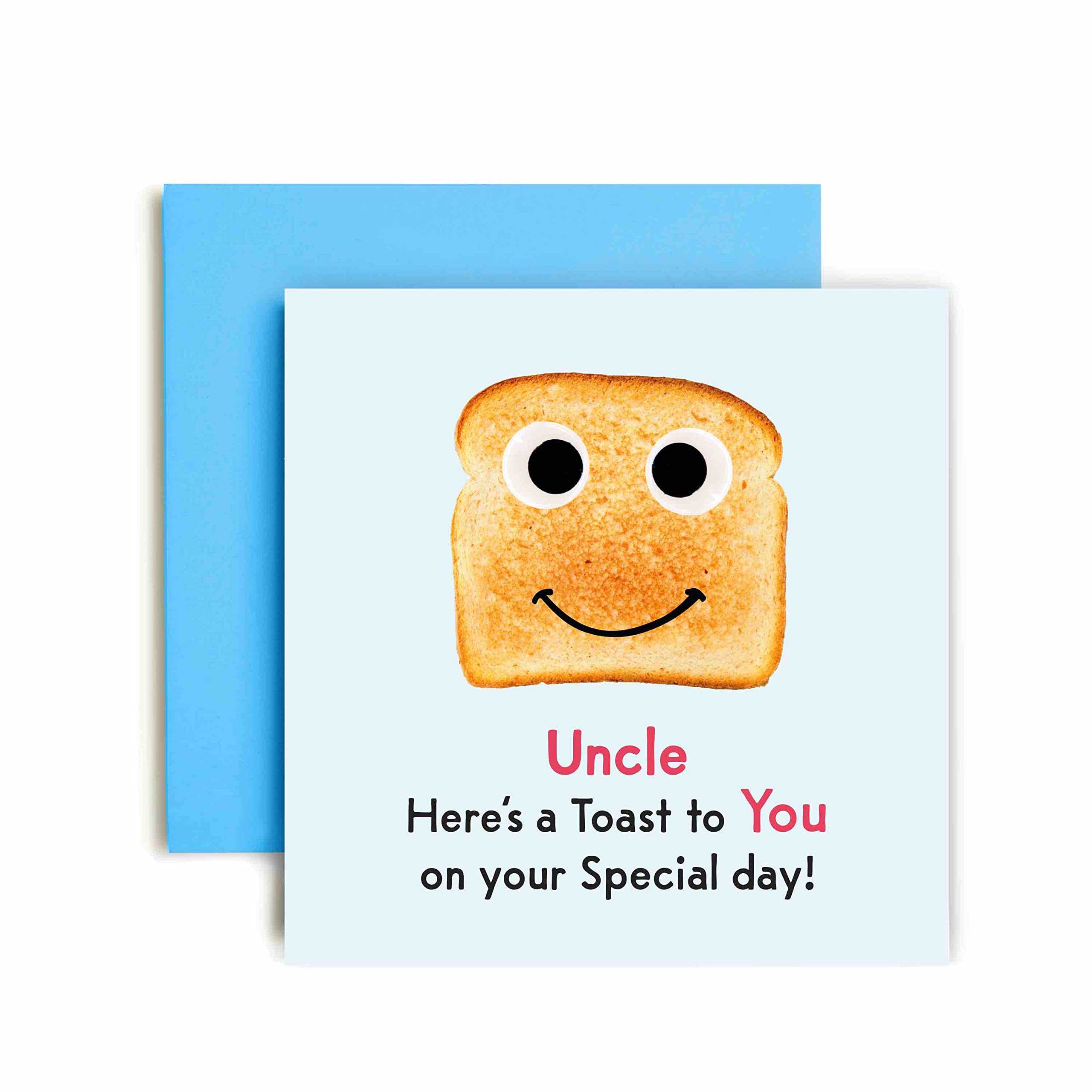 Huxters Birthday Cards for Men – Special Toast to Uncle Birthday Card – Funny Birthday Card for Uncle with Recyclable Envelope Included – Original Illustrative Artwork (Uncle)