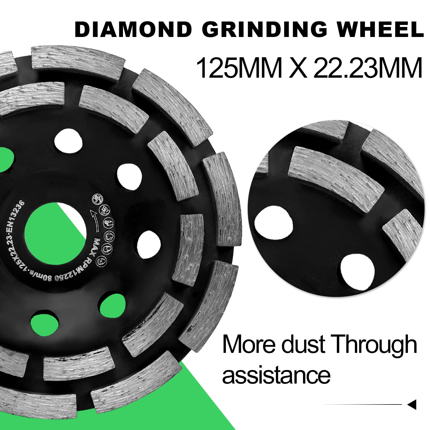 Diment Power Grinding Dust Shroud for Angle grinder 4 1/2-Inch / 5-Inch, Diamond Grinding Cup Wheel 5-Inch