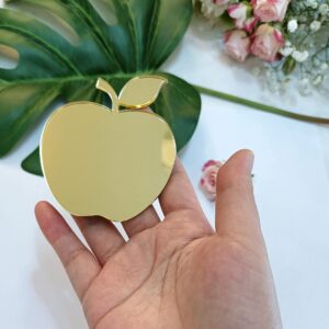 20PCS of Acrylic Place Cards,Wedding Place Cards,Apple Place Names Blanks for Wedding Decor Dinner Party Seating (Gold Mirror)