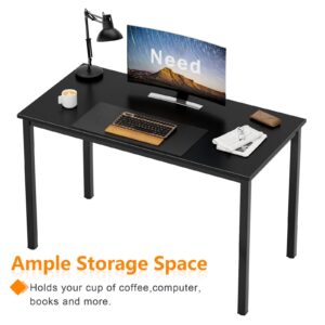 Need Small Computer Desk Writing Desk 39 3/8'' L Study Desk for Small Space Gaming Desk Sturdy and Heavy Duty Home Office Desk for Dormitory/Meeting Room AC3CB(100 * 60) Beside Table,Black/Black