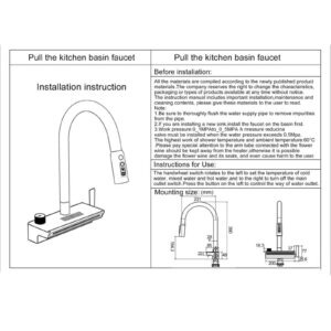 Kitchen Sink Faucets, Led Digital Temperature Display,Kitchen Faucet With Pull Down Sprayer,Kitchen Faucets,Kitchen Sink Faucet With Raindance Waterfall Outlet,Brass Body,Faucet For Kitchen Sink,Grey