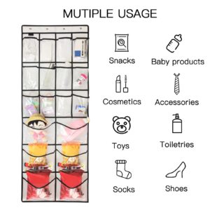 TidyMaster Extra Large Hanging Crystal Clear Over Door Shoe Organizers, Closet Shoe Organizer Shoe Rack Organizer Shoe Storage, 12+6Pockets, 4Hooks, white (59"x 21.6")