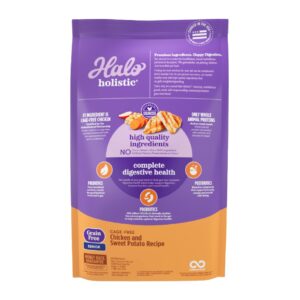 Halo Purely for Pets Holistic Dog Food, Complete Digestive Health Grain Free Cage-Free Chicken and Sweet Potato Recipe, Dry Dog Food Bag, Senior Formula, 3.5-lb Bag