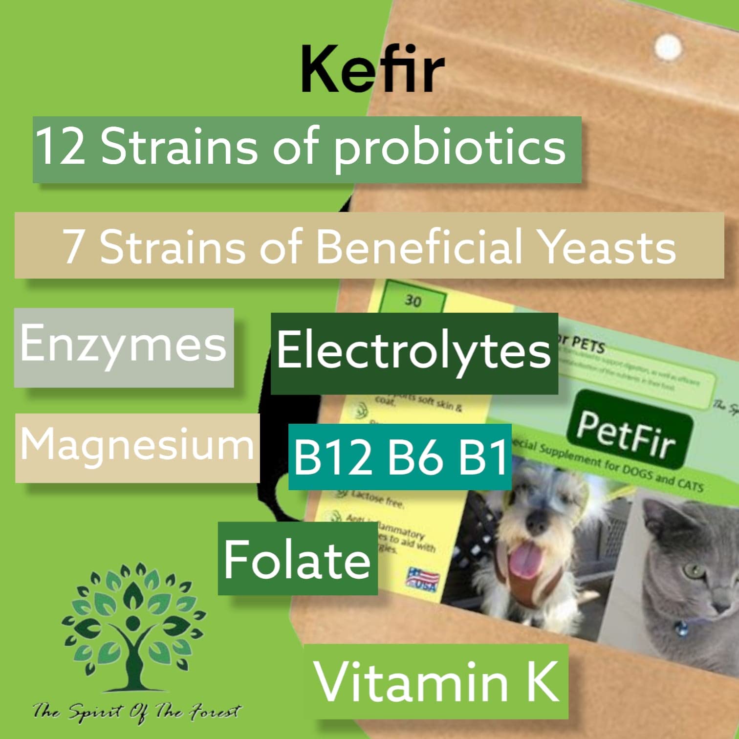 Petfir Pack Kefir for Dogs and Cats Supplement Pets probiotic dog advanced probiotic formula for dog (50 gr)